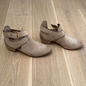 Michael Kors Taupe Ankle Boots with Buckle